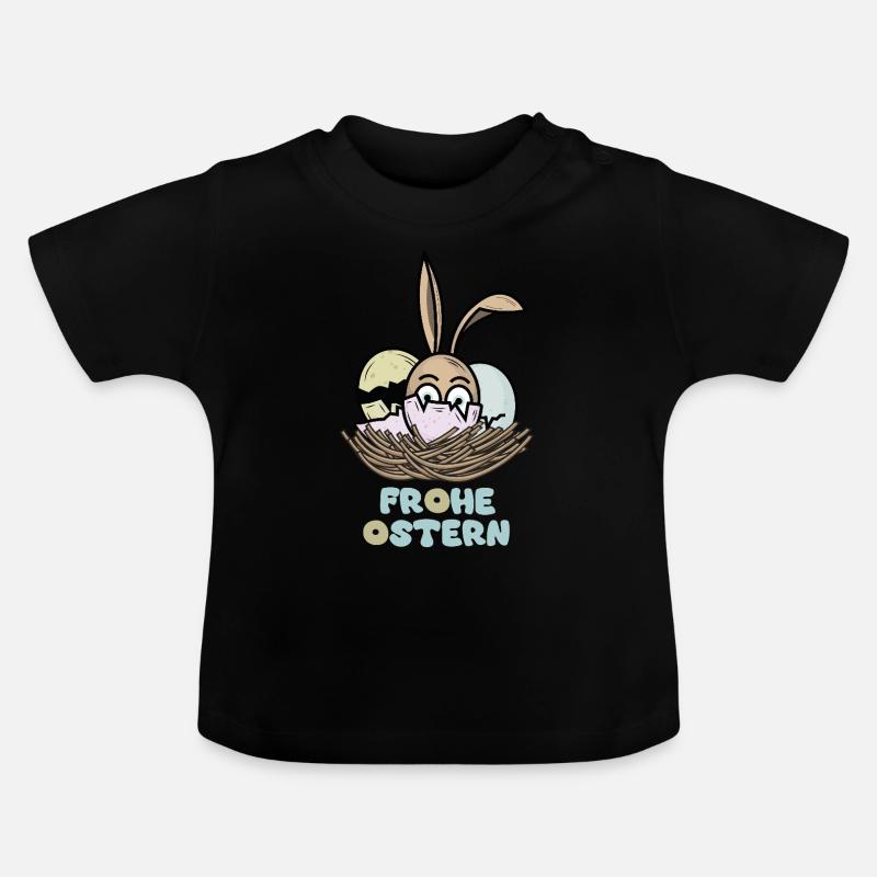 Joyeuses Pâques - T-shirt bio col rond Bébé - noir