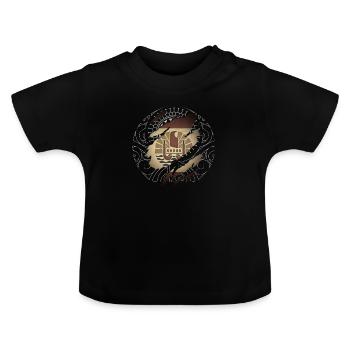 Drapeau Polynésie Française et tatouage polynesien - T-shirt bio col rond Bébé - noir - Devant