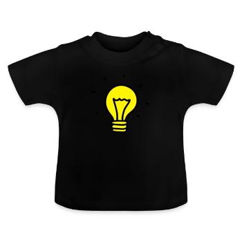 Ampoule - idée - T-shirt bio col rond Bébé - noir - Devant