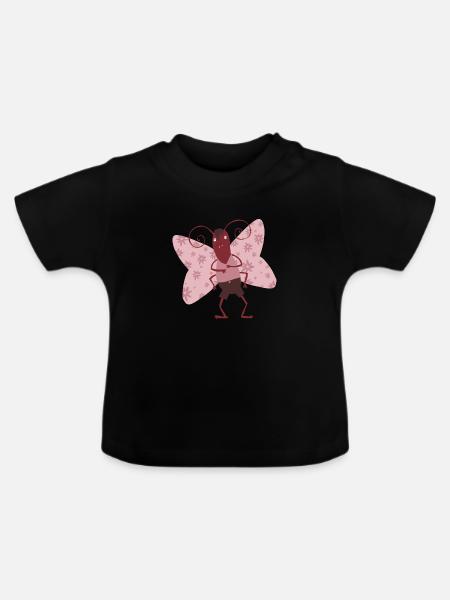 Schmetterlingsjunge - Baby Bio-T-Shirt mit Rundhals - Schwarz