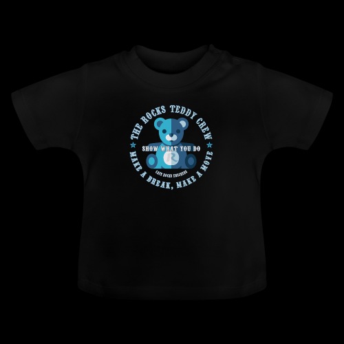 Rocks Teddy Crew - Blue - Baby biologisch T-shirt met ronde hals