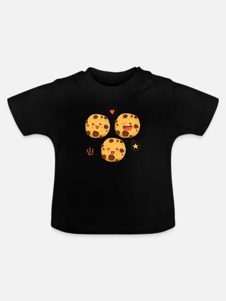 Plätzchen - Baby Bio-T-Shirt mit Rundhals - Schwarz