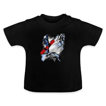 Snowboarding - Baby Bio-T-Shirt mit Rundhals - Schwarz - Vorne