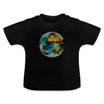Planet Erde - Baby Bio-T-Shirt mit Rundhals - Schwarz - Vorne