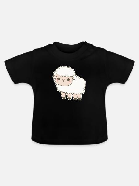 Schaf - Baby Bio-T-Shirt mit Rundhals - Schwarz
