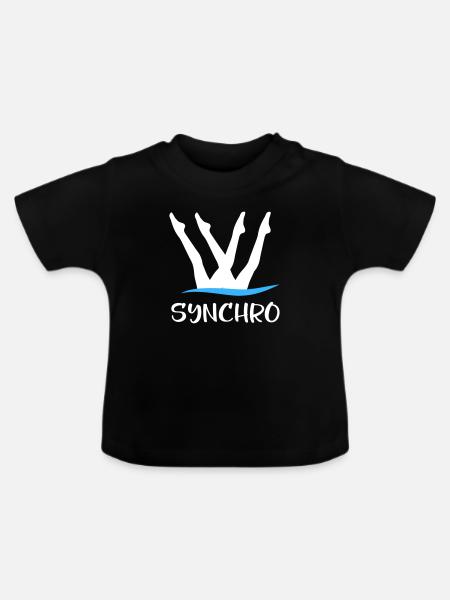 Synchronschwimmen - Baby Bio-T-Shirt mit Rundhals - Schwarz