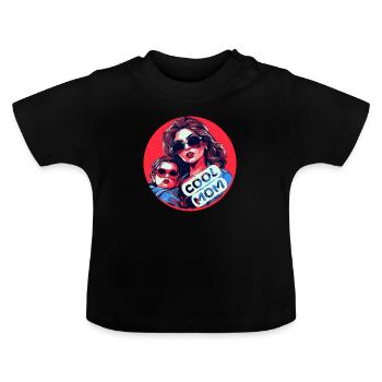 Maman cool - T-shirt bio col rond Bébé - noir - Devant