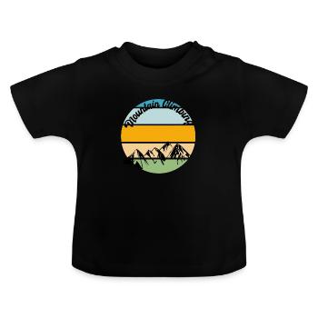 Climbing Mountain - Baby Organic T-Shirt with Round Neck - black - Front