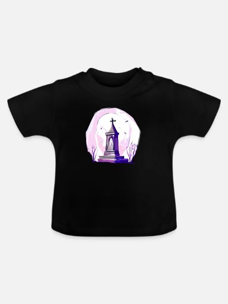 Verlassener Grabstein - Baby Bio-T-Shirt mit Rundhals - Schwarz