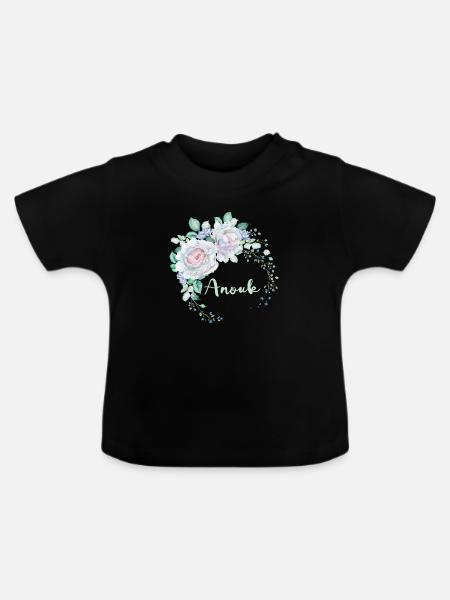 Für Anouk - Baby Bio-T-Shirt mit Rundhals - Schwarz