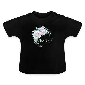Für Annika - Baby Bio-T-Shirt mit Rundhals - Schwarz - Vorne