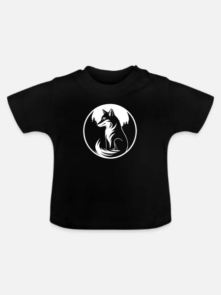 Fuchs - Baby Bio-T-Shirt mit Rundhals - Schwarz