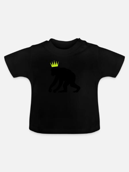 Affenkönig - Baby Bio-T-Shirt mit Rundhals - Schwarz