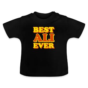 Ali Prénom Drôle de cadeau - T-shirt bio col rond Bébé - noir - Devant