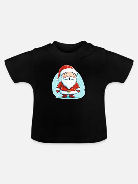 Weihnachtsmann - Baby Bio-T-Shirt mit Rundhals - Schwarz