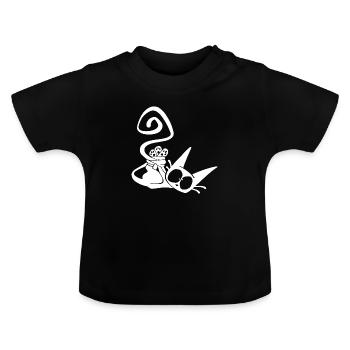 Lustige Katze - Baby Bio-T-Shirt mit Rundhals - Schwarz - Vorne