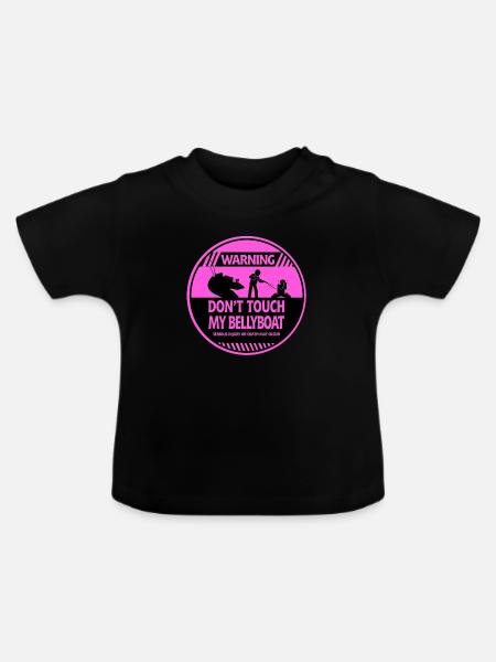Bellyboat-Warnung - Baby Bio-T-Shirt mit Rundhals - Schwarz