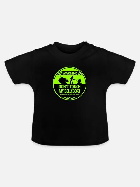 Bellyboat-Warnung - Baby Bio-T-Shirt mit Rundhals - Schwarz