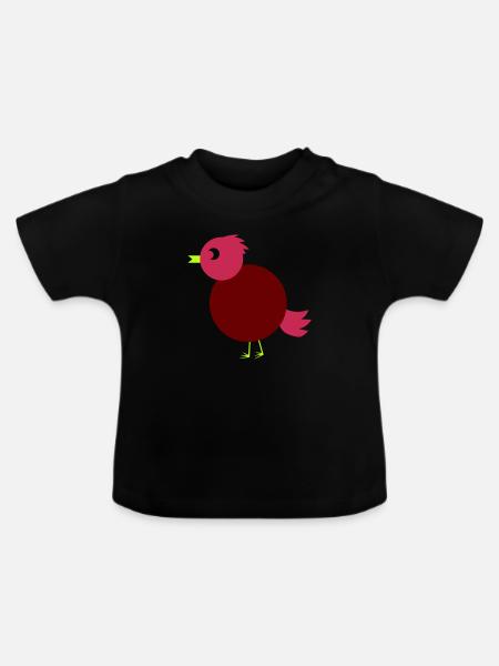 Bird Vogel - Baby Bio-T-Shirt mit Rundhals - Schwarz