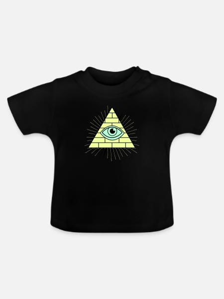 Illuminati Pyramide - Baby Bio-T-Shirt mit Rundhals - Schwarz