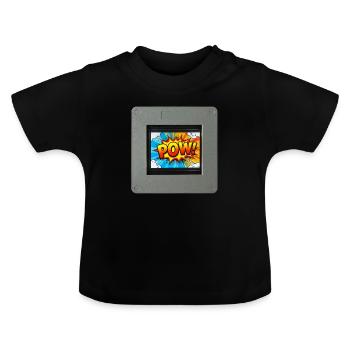 POW Slide - Baby Organic T-Shirt with Round Neck - black - Front