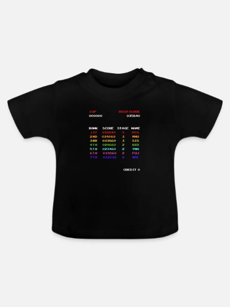 Hoher Punktestand - Baby Bio-T-Shirt mit Rundhals - Schwarz