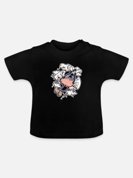 Ekstatisches Gehirn - Baby Bio-T-Shirt mit Rundhals - Schwarz