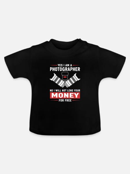 Humor-Fotograf - Baby Bio-T-Shirt mit Rundhals - Schwarz