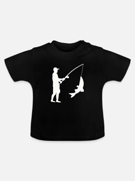 Angeln Fishing - Baby Bio-T-Shirt mit Rundhals - Schwarz