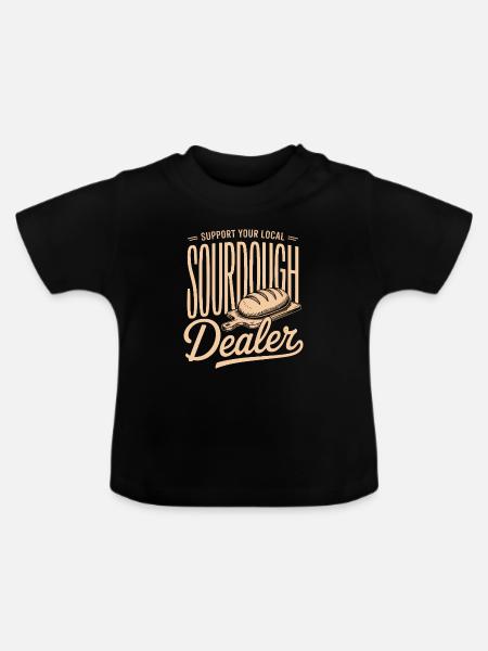 Lokaler Sauerteighändler-Tee - Baby Bio-T-Shirt mit Rundhals - Schwarz