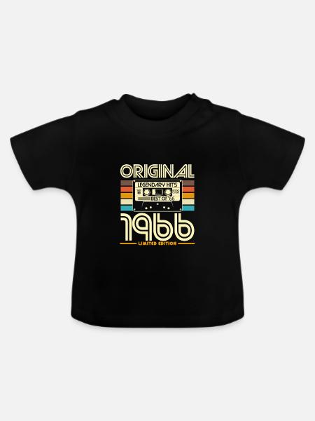 1966 Retro Legends Kassette - Baby Bio-T-Shirt mit Rundhals - Schwarz
