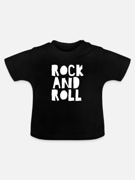 Rock'n'Roll Bold Typografie - Baby Bio-T-Shirt mit Rundhals - Schwarz