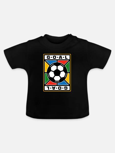 Fußball-Retro-Abzeichen - Baby Bio-T-Shirt mit Rundhals - Schwarz