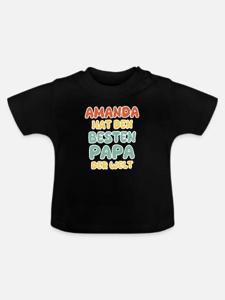 Spruch Amanda - Baby Bio-T-Shirt mit Rundhals - Schwarz