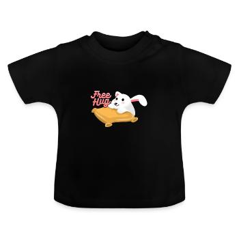 Lièvre étreinte - T-shirt bio col rond Bébé - noir - Devant