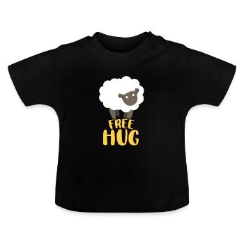 Étreinte mouton - T-shirt bio col rond Bébé - noir - Devant