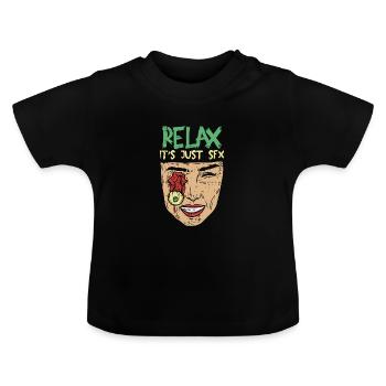Make-Up Artist Schminken Make Up Spruch - Baby Bio-T-Shirt mit Rundhals - Schwarz - Vorne