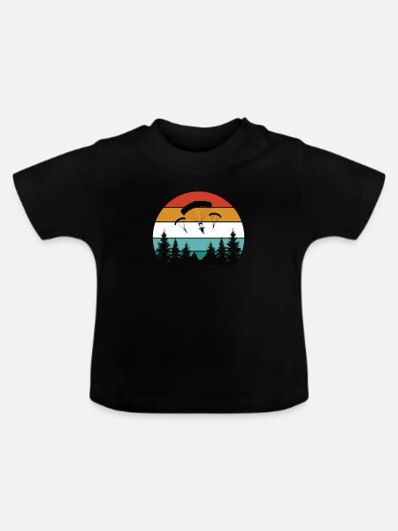Paragliding Gleitschirmflieger Fallschirm Para - Baby Bio-T-Shirt mit Rundhals - Schwarz