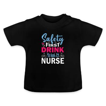 Arzthelferin Krankenpflegerin Arztpraxis Nadel - Baby Bio-T-Shirt mit Rundhals - Schwarz - Vorne