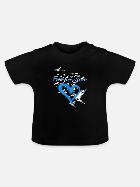 Fehmarn,möwen,anker,vogelschwarm - Baby Bio-T-Shirt mit Rundhals - Schwarz