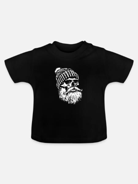 Holzfäller Skull - Baby Bio-T-Shirt mit Rundhals - Schwarz