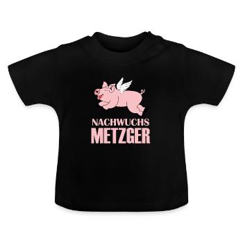 Jeune boucher bébé enfant cadeau - T-shirt bio col rond Bébé - noir - Devant