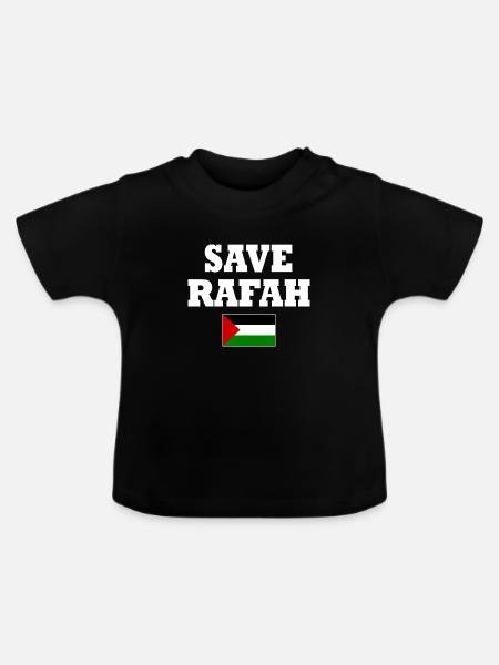 Save rafah - Baby Bio-T-Shirt mit Rundhals - Schwarz
