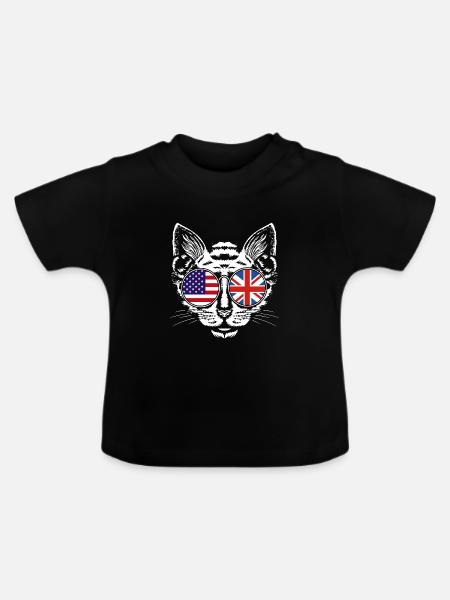 England Englisch - Baby Bio-T-Shirt mit Rundhals - Schwarz