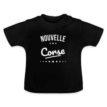 Nouvelle Corse - Idée cadeau bébé - T-shirt bio col rond Bébé - noir - Devant