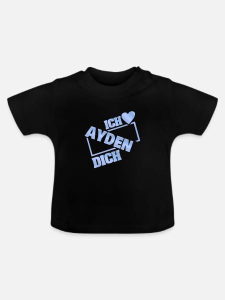 Geschenk für Ayden - Baby Bio-T-Shirt mit Rundhals - Schwarz