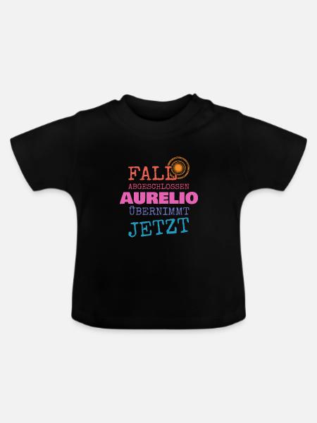 Aurelio - Baby Bio-T-Shirt mit Rundhals - Schwarz