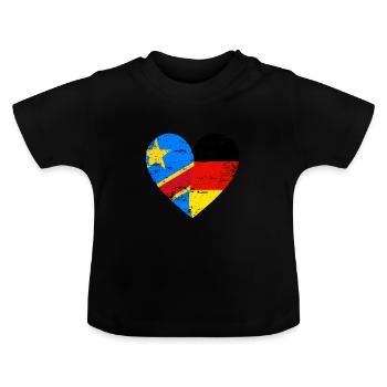 République démocratique du Congo, Allemagne - T-shirt bio col rond Bébé - noir - Devant