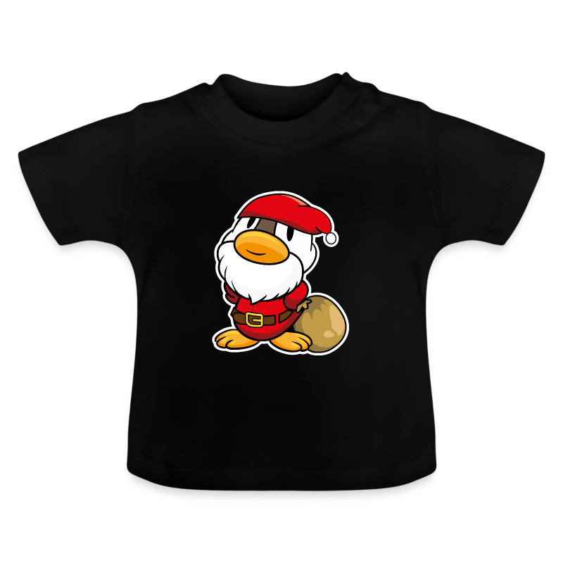 Lustige kleine Ente als Weihnachtsmann - Baby Bio-T-Shirt mit Rundhals
