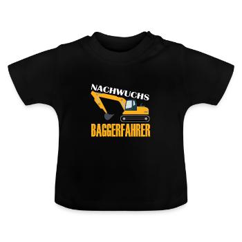 Nachwuchs Baggerfahrer Bagger Kind Baby Geschenk - Baby Bio-T-Shirt mit Rundhals - Schwarz - Vorne